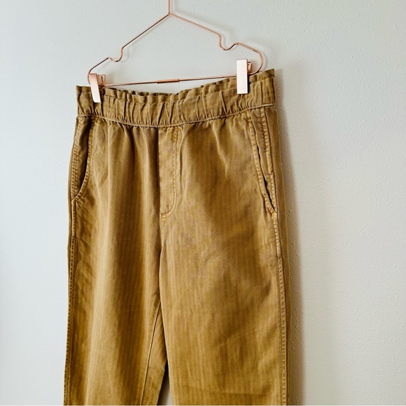 Gap Casual Elastic High Waisted Paper Bag Khakis Pants with Pockets tan - Picture 10 of 11